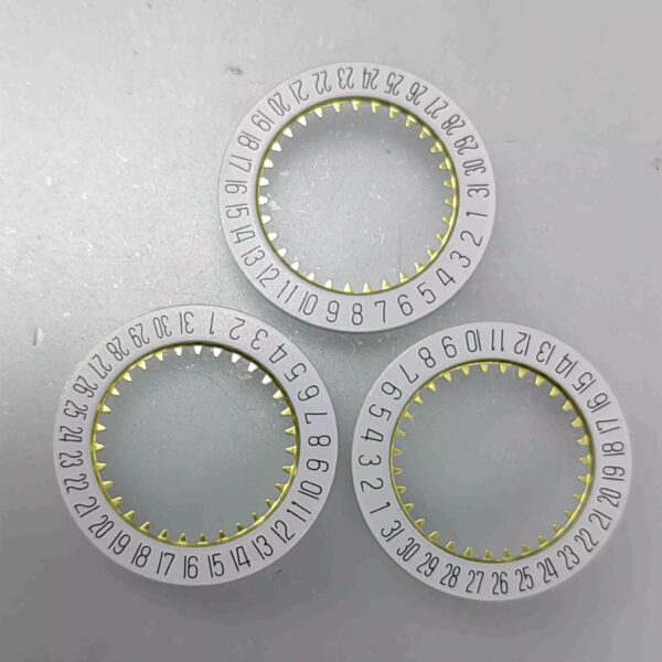 Watch Repair Tools & Watch Accessories: Swiss 585 Movement Calendar Disc, White, 3 o'clock Position, 6 o'clock Position