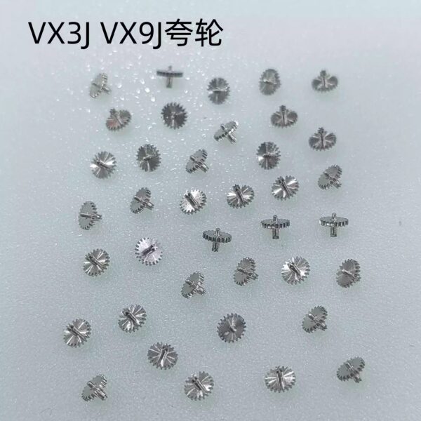 Japanese VX9J: 369H Second Wheel, Day Driving Wheel, Date Driving Wheel, Intermediate Wheel, Hour Wheel, Setting Lever