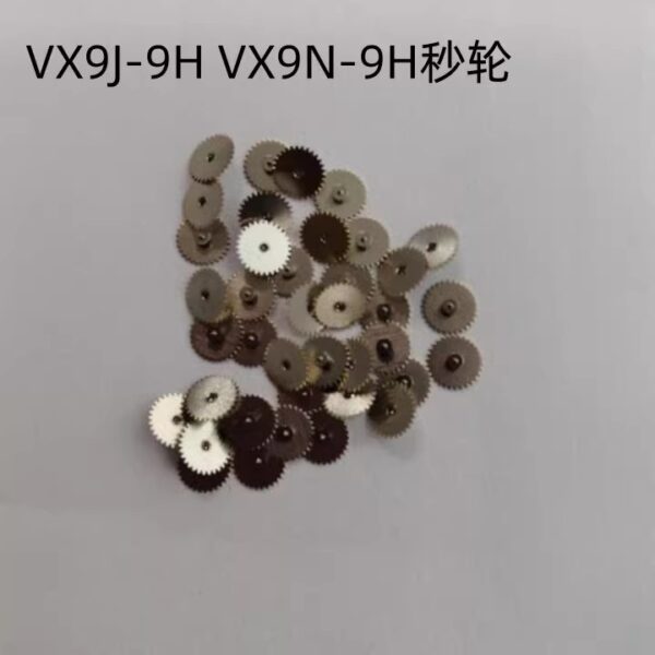 Japanese VX9J: 369H Second Wheel, Day Driving Wheel, Date Driving Wheel, Intermediate Wheel, Hour Wheel, Setting Lever