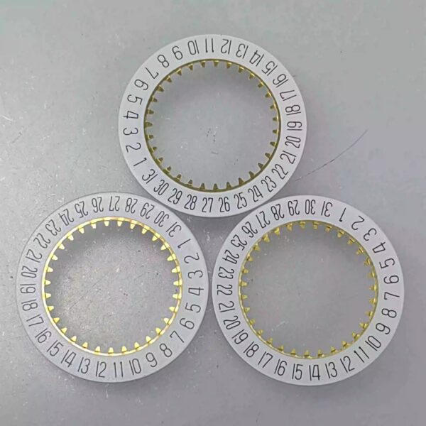 Swiss Ronda 785 Quartz Movement Watch Spare Parts: Black & White Date Discs (3 O'clock and 6 O'clock Positions)