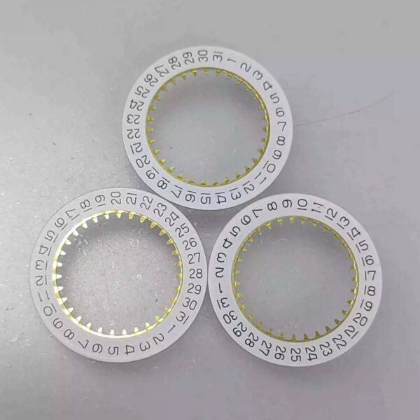Swiss Ronda 785 Quartz Movement Watch Spare Parts: Black & White Date Discs (3 O'clock and 6 O'clock Positions)
