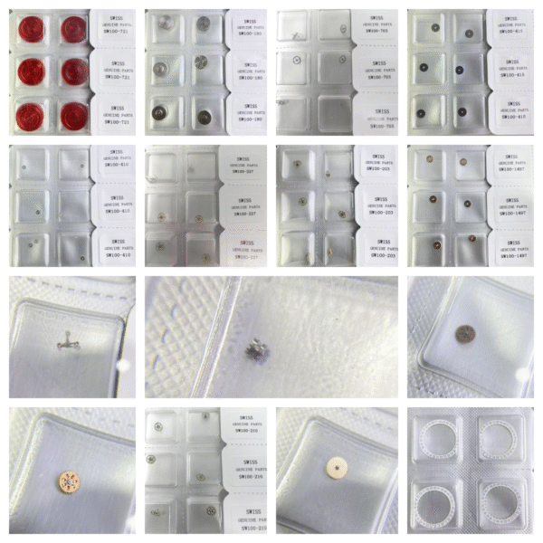 Swiss SW100 Movement Parts - Barrel, Mainspring Barrel, Crown Wheel, Clutch Wheel & Balance Wheel